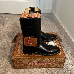 Justin Ladies Western Black Boots L3703